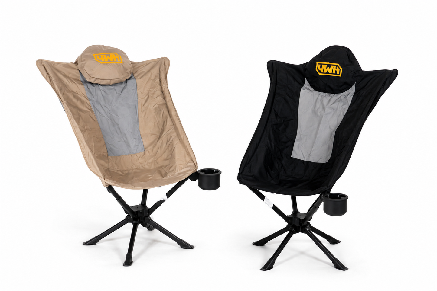 Compact Swivel Camping Chair-Khaki