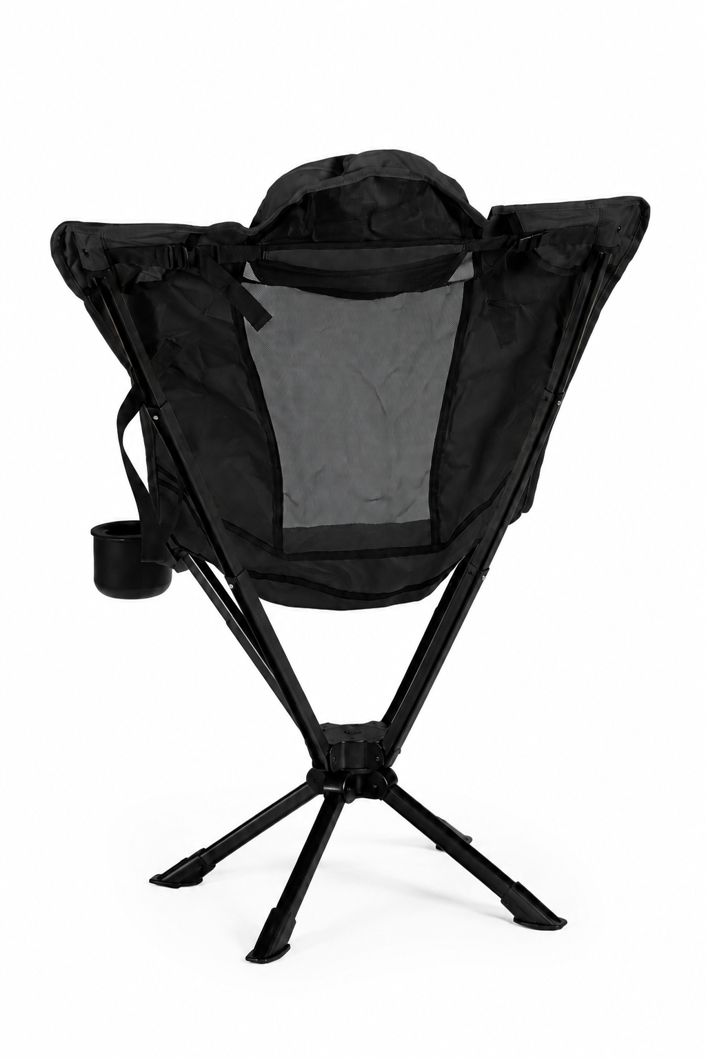 Compact Swivel Camping Chair-Black