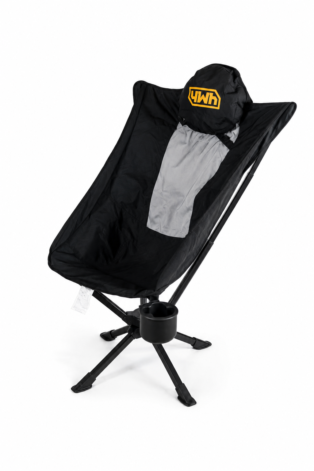 Compact Swivel Camping Chair-Black