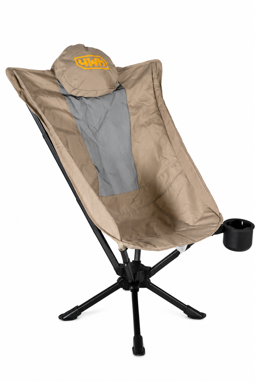 Compact Swivel Camping Chair-Khaki